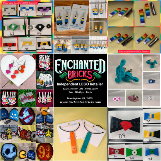 Handmade LEGO Jewelry Display